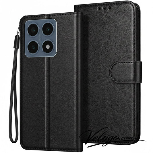 Étui portefeuille noir premium pour Xiaomi 14T, coque de protection élégante avec compartiments cartes intégrés - Accessoire mobile haut de gamme