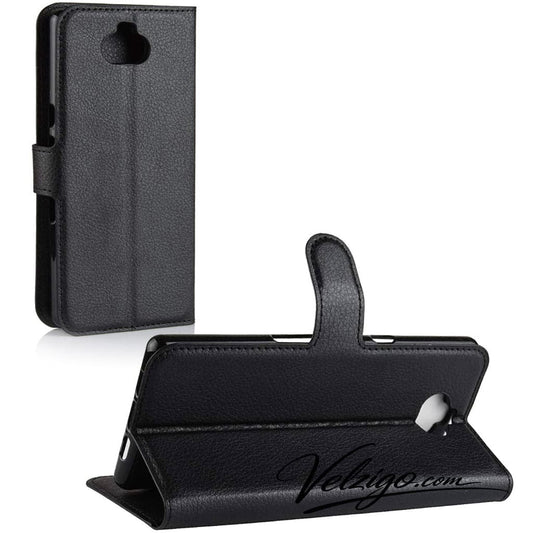 Étui portefeuille noir premium pour Sony Xperia 10, protection complète avec compartiments cartes intégrés