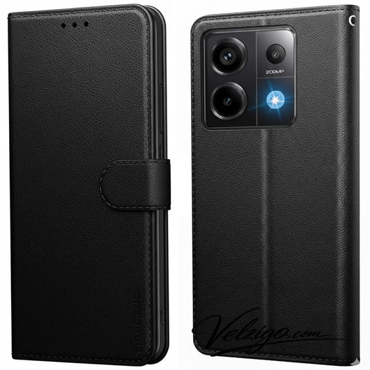 Étui portefeuille noir élégant pour Xiaomi Redmi Note 13 Pro 4G, protection complète avec compartiments cartes - Accessoire mobile premium
