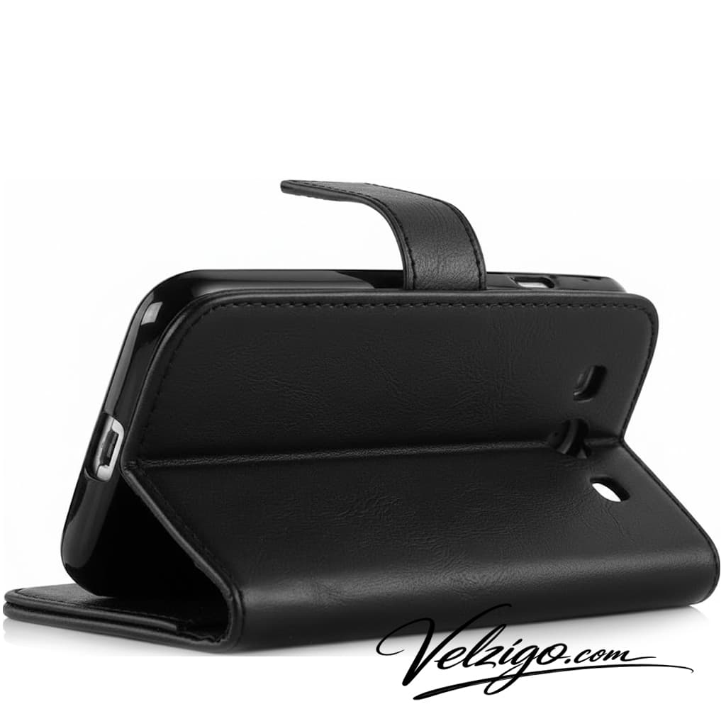 Étui portefeuille noir premium pour Samsung Galaxy S3, protection complète avec compartiments cartes - Accessoire mobile élégant Velzigo